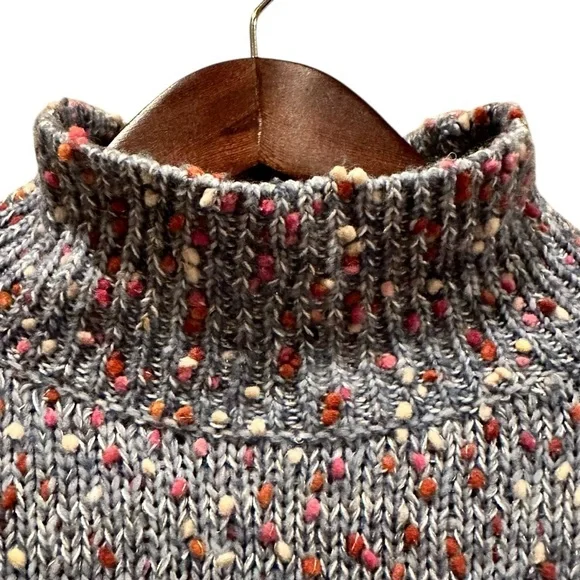 LC Lauren Conrad Women's Blue Knit Mock Neck Long Sleeve Pullover Sweater XS - Picture 2 of 10